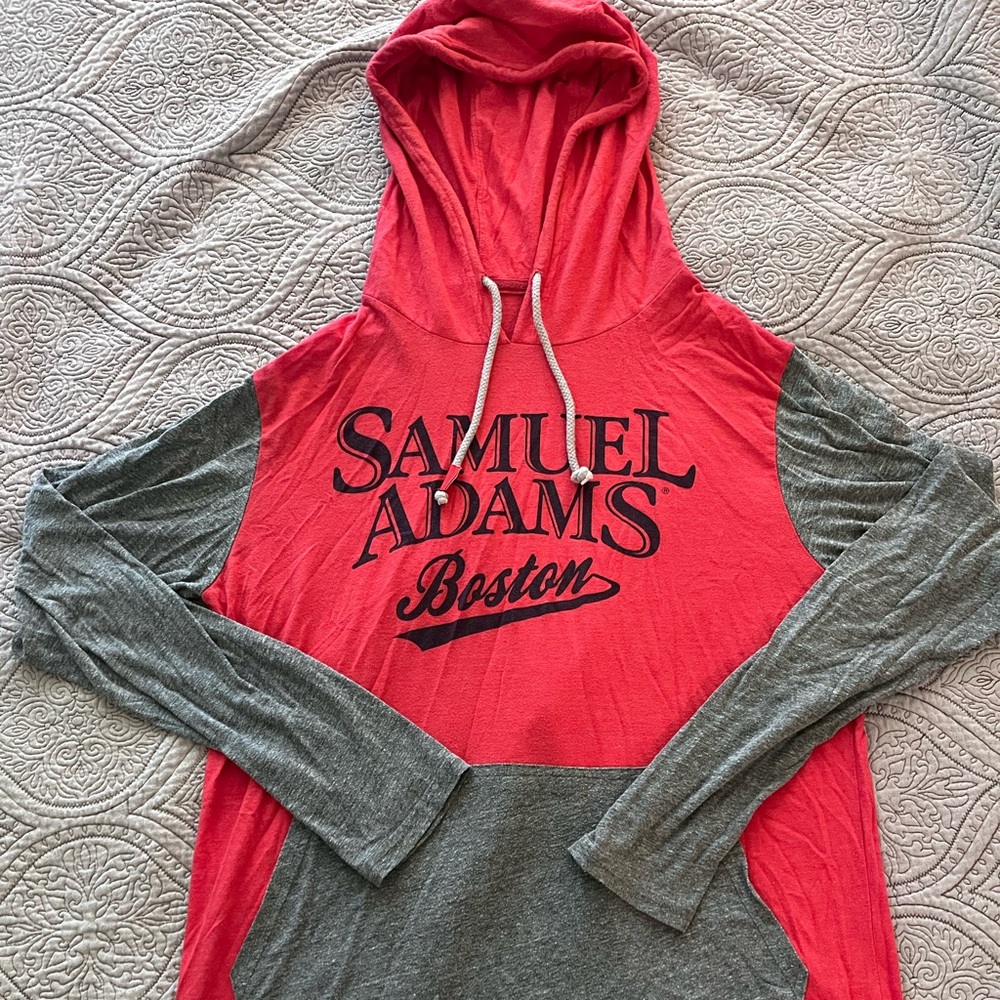 Sam Adams super soft, comfy hooded long sleeve t